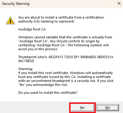 Security Warning wnd
