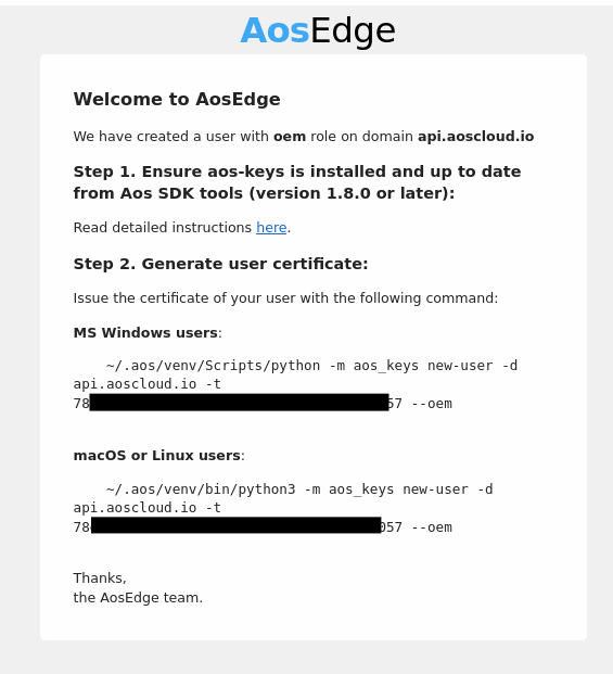 Issuing certificates