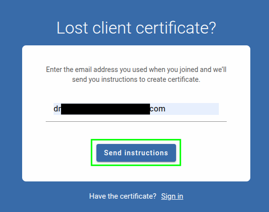 Lost client certificate